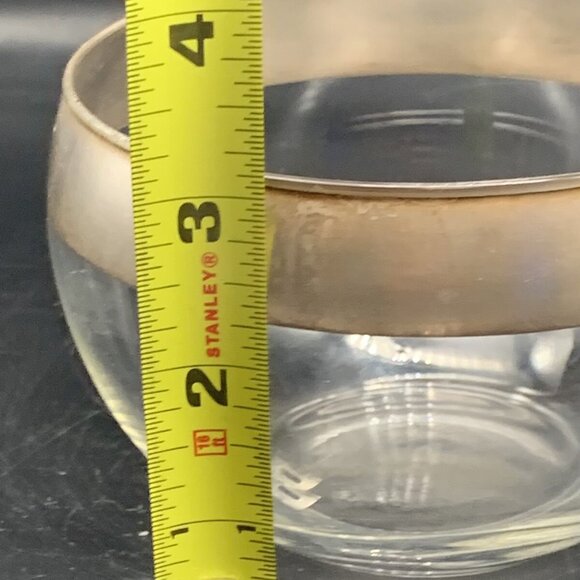 Vintage, 1960s Dorothy Thorpe? Silver Rim Sm Fruit Dessert Dip Bowl 3 1/4" Round - Picture 5 of 5